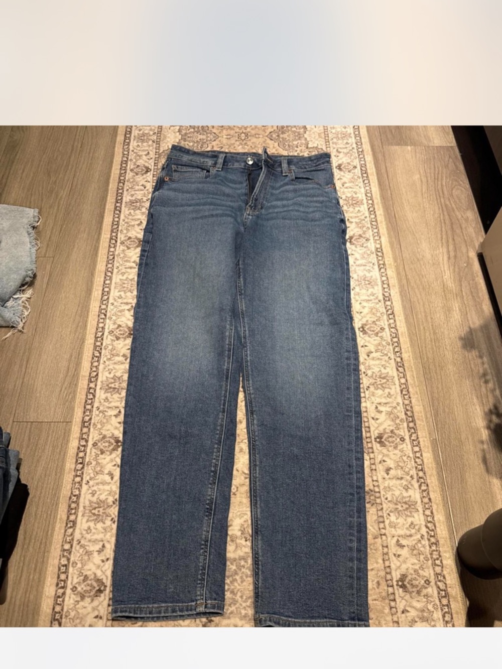 Classic High-Rise mom Leg Jeans in long - Blue
